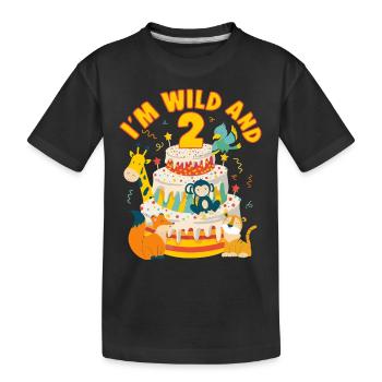 Im Wild And 2 Year-Old Bday Party Gift For Kids - Kinder Premium Bio T-Shirt - Schwarz - Vorne
