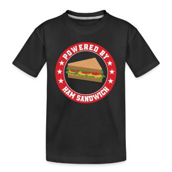 Propulsé par sandwich au jambon - T-shirt bio Premium Enfant - noir - Devant