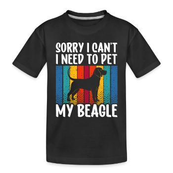 Ne puis-je pas avoir à caresser mon chien beagle - T-shirt bio Premium Enfant - noir - Devant