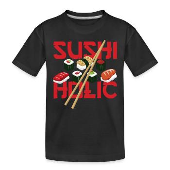 Sushiholic Sushi Rolls Riz et poisson - T-shirt bio Premium Enfant - noir - Devant