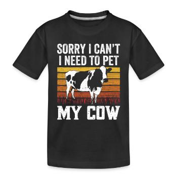 Ne puis-je pas avoir à caresser mes vaches - T-shirt bio Premium Enfant - noir - Devant