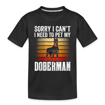 Ne puis-je pas avoir à caresser mon Doberman - T-shirt bio Premium Enfant - noir - Devant