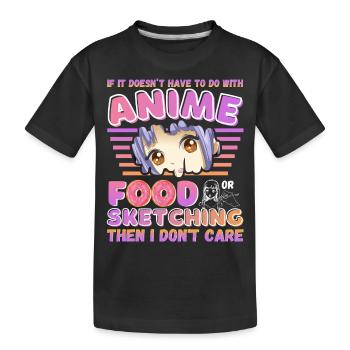 Spaß japanische Anime Skizzieren Essen Illustratoren Kunst - Kinder Premium Bio T-Shirt - Schwarz - Vorne