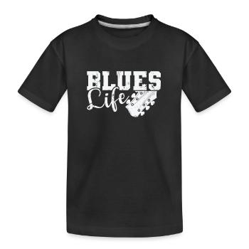 Blues Life Musik Trompete Chicago Blues - Kinder Premium Bio T-Shirt - Schwarz - Vorne