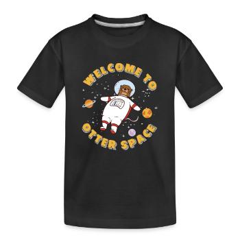 Lustiges Willkommen bei Otter Space Otter - Kinder Premium Bio T-Shirt - Schwarz - Vorne