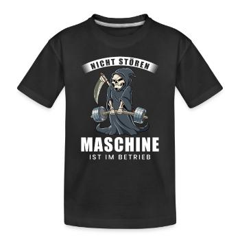 Nicht Stören Maschine In Betrieb Gym - Kinder Premium Bio T-Shirt - Schwarz - Vorne