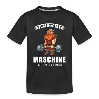 Nicht Stören Maschine In Betrieb Gym - Kinder Premium Bio T-Shirt - Schwarz - Vorne