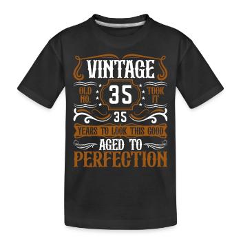 35. Geburtstag Vintage Retro - Kinder Premium Bio T-Shirt - Schwarz - Vorne