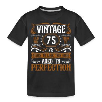 75. Geburtstag Vintage Retro - Kinder Premium Bio T-Shirt - Schwarz - Vorne