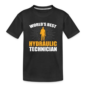 Fantastischer weltbester Hydrauliktechniker, - Kinder Premium Bio T-Shirt - Schwarz - Vorne