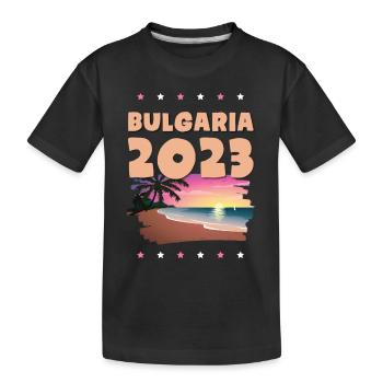 Bulgarien 2023 - Kinder Premium Bio T-Shirt - Schwarz - Vorne
