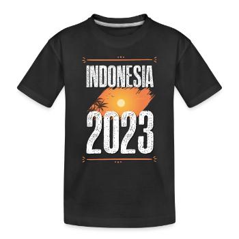 Indonésie 2023 - T-shirt bio Premium Enfant - noir - Devant