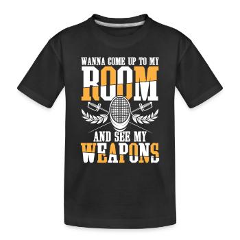 Je veux venir à ma chambre Clôture - T-shirt bio Premium Enfant - noir - Devant