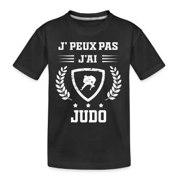 Je peux pas j'ai judo humour - T-shirt bio Premium Enfant - noir - Devant