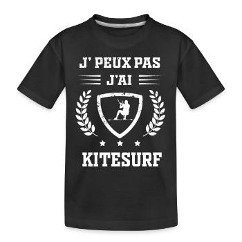 Je peux pas j'ai Kitesurf humour - T-shirt bio Premium Enfant - noir - Devant