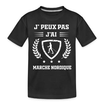 Je peux pas j'ai marche nordique humour - T-shirt bio Premium Enfant - noir - Devant