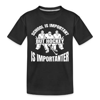 Eishockeyspieler Eishockey Eishockeyteam Hockeyfan - Kinder Premium Bio T-Shirt - Schwarz - Vorne