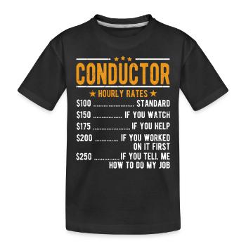 Salaire horaire du chef de train - T-shirt bio Premium Enfant - noir - Devant