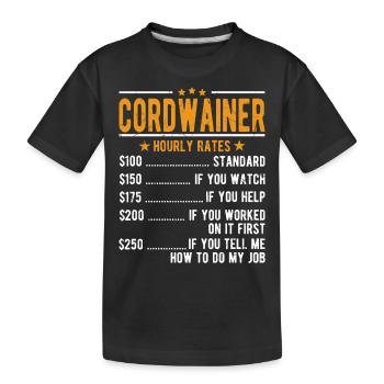 Salaire horaire de Cordwain - T-shirt bio Premium Enfant - noir - Devant