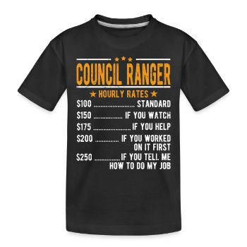 Council Ranger Stundenlohn - Kinder Premium Bio T-Shirt - Schwarz - Vorne