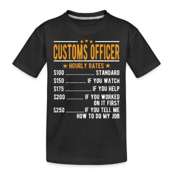 Customs officer Hourly wage - Kids' Premium Organic T-Shirt - black - Front