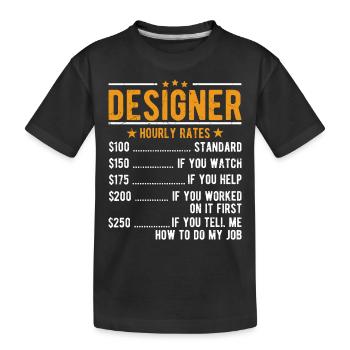 Salaire horaire de designer - T-shirt bio Premium Enfant - noir - Devant