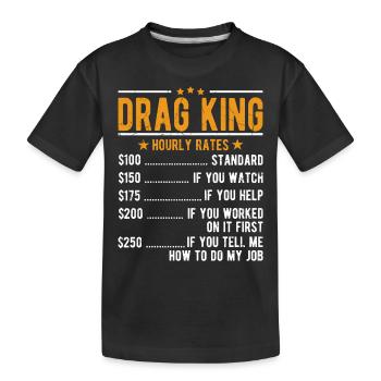 Ziehen Sie König Stundenlohn - Kinder Premium Bio T-Shirt - Schwarz - Vorne