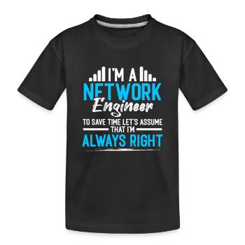 Ingénieur réseau en technologie des réseaux informatiques - T-shirt bio Premium Enfant - noir - Devant