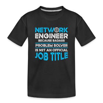 Ingénieur réseau en technologie des réseaux informatiques - T-shirt bio Premium Enfant - noir - Devant