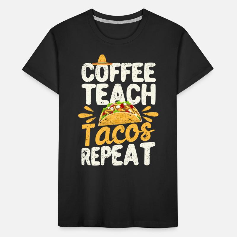 Café Apprendre Tacos Répéter Cinco de Mayo T-shirt bio Premium Enfant