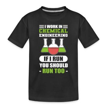 Génie chimique Si je cours vous devriez chimique - T-shirt bio Premium Enfant - noir - Devant
