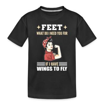 Pieds Qu’est-ce que j’ai besoin de toi pour l’autonomisation des femmes - T-shirt bio Premium Enfant - noir - Devant