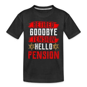 Im Ruhestand Tschüss Spannung Hallo Rente Polizei - Kinder Premium Bio T-Shirt - Schwarz - Vorne