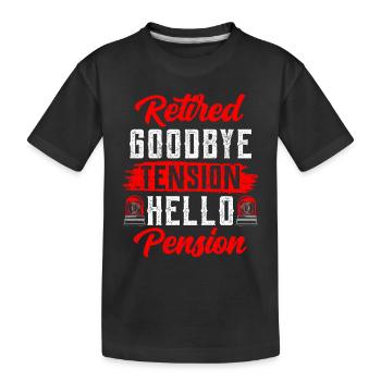Im Ruhestand Tschüss Spannung Hallo Rente Polizei - Kinder Premium Bio T-Shirt - Schwarz - Vorne