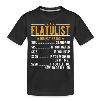 Salaire horaire flatuliste - T-shirt bio Premium Enfant - noir - Devant