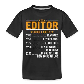 Rédacteur Salaire horaire - T-shirt bio Premium Enfant - noir - Devant