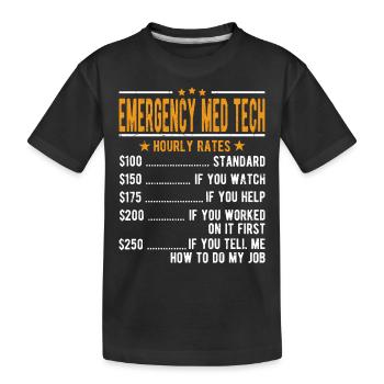 Salaire horaire Emergency Med Tech - T-shirt bio Premium Enfant - noir - Devant