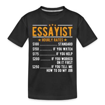 Essayiste Salaire horaire - T-shirt bio Premium Enfant - noir - Devant