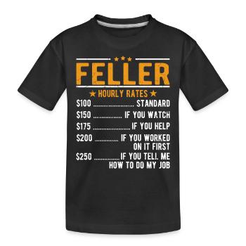 Salaire horaire Feller - T-shirt bio Premium Enfant - noir - Devant