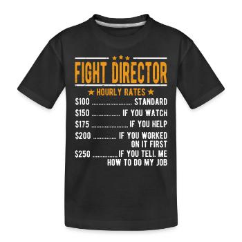 Combat Director Hourly Wage - Kids' Premium Organic T-Shirt - black - Front