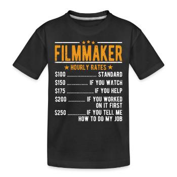 Filmemacher Stundenlohn - Kinder Premium Bio T-Shirt - Schwarz - Vorne