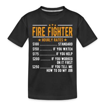 Pompiers Salaire horaire - T-shirt bio Premium Enfant - noir - Devant