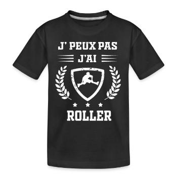 Je peux pas j'ai roller humour - T-shirt bio Premium Enfant - noir - Devant