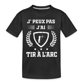 Je peux pas j'ai tir à l'arc humour - T-shirt bio Premium Enfant - noir - Devant