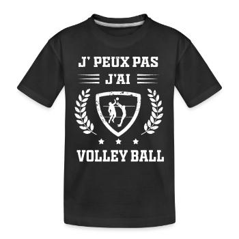 Je peux pas j'ai volleyball humour - T-shirt bio Premium Enfant - noir - Devant
