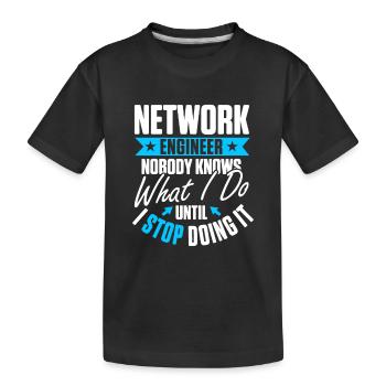 Computer Network Technology Network Engineer - Kids' Premium Organic T-Shirt - black - Front