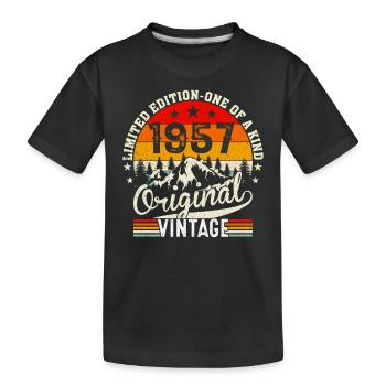 Cadeau D'anniversaire Rétro 1957 - T-shirt bio Premium Enfant - noir - Devant