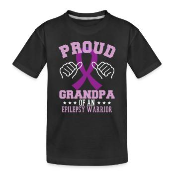 Stolzer Opa eines Epilepsiekriegers - Kinder Premium Bio T-Shirt - Schwarz - Vorne