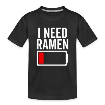 Ich brauche Ramen - Kinder Premium Bio T-Shirt - Schwarz - Vorne