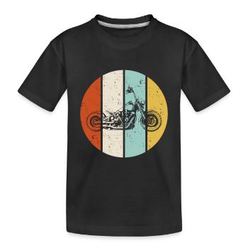 Retro Graphic Motorcycle Rider Motorcyclist Biker - Kinder Premium Bio T-Shirt - Schwarz - Vorne